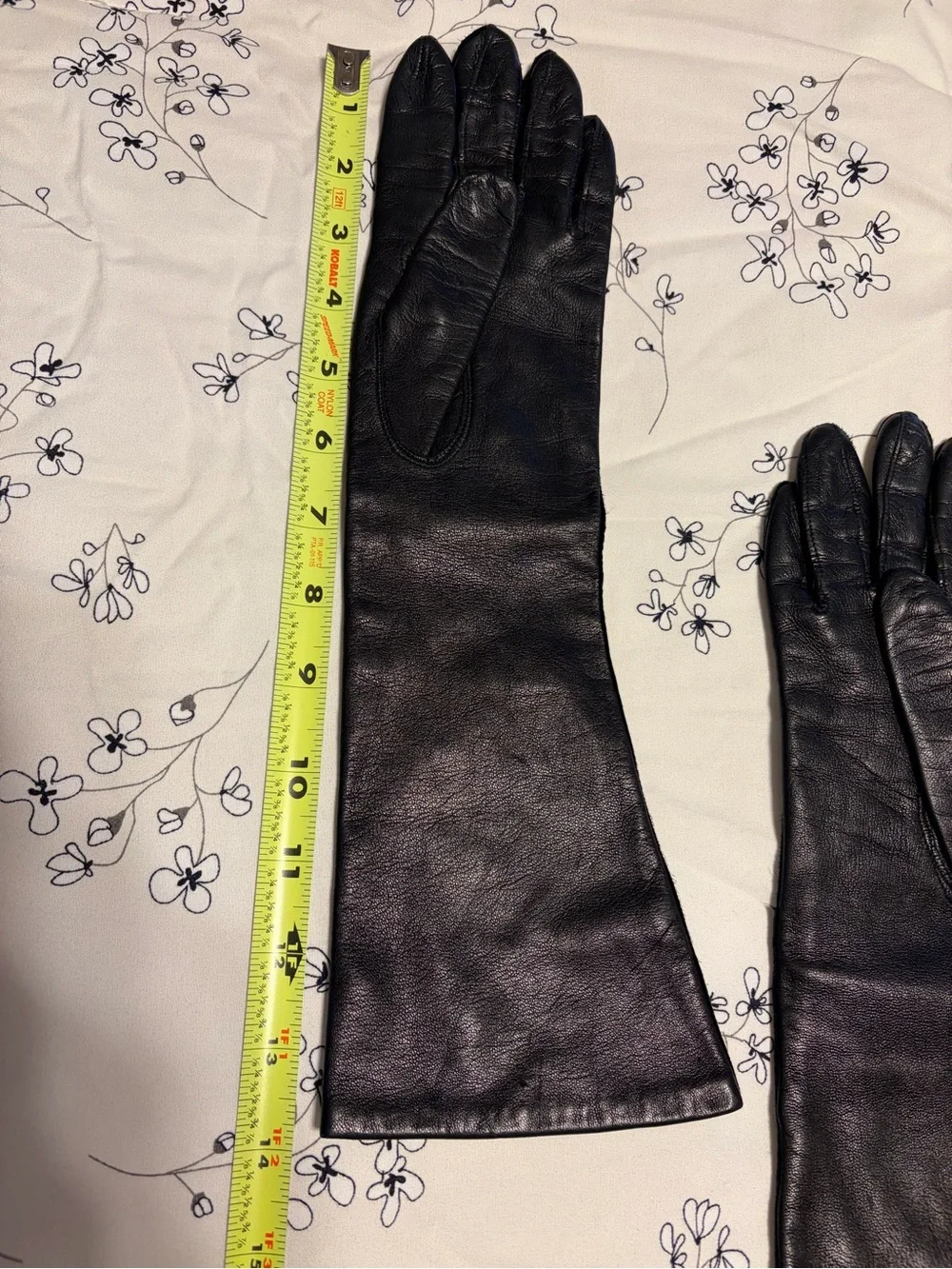 Long Black Leather Gloves Made in Italy 6.5